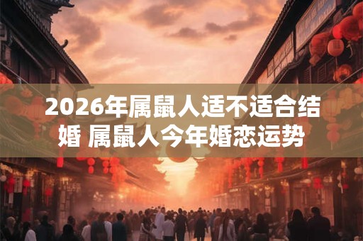 2026年属鼠人适不适合结婚 属鼠人今年婚恋运势