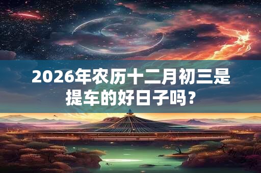 2026年农历十二月初三是提车的好日子吗? 2026年农历十二月初三是提车的好日子吗?