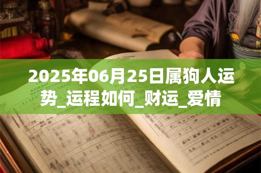 2025年06月25日属狗人运势_运程如何_财运_爱情 2025年06月25日属狗人运势_运程如何_财运_爱情