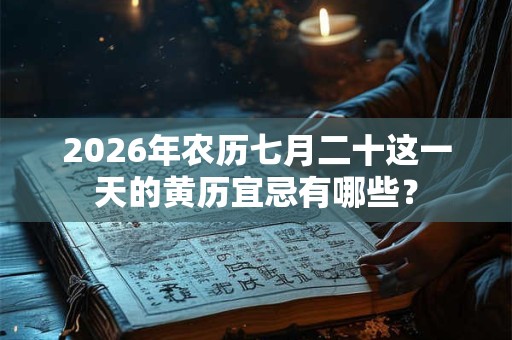 2026年农历七月二十这一天的黄历宜忌有哪些？