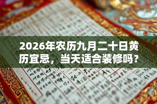 2026年农历九月二十日黄历宜忌,当天适合装修吗? 2026年农历九月二十日黄历宜忌,当天适合装修吗?
