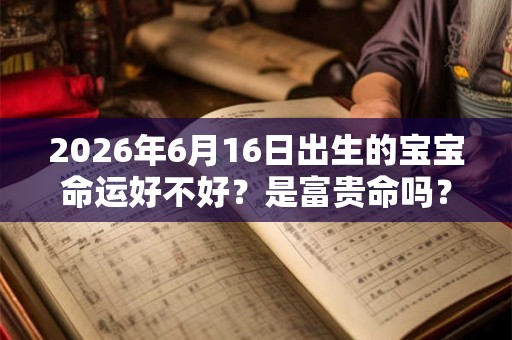 2026年6月16日出生的宝宝命运好不好?是富贵命吗? 2026年6月16日出生的宝宝命运好不好?是富贵命吗?