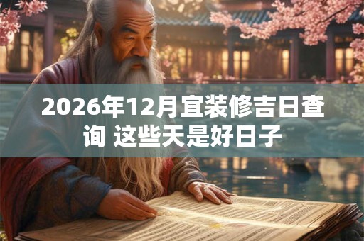 2026年12月宜装修吉日查询 这些天是好日子 2026年12月宜装修吉日查询 这些天是好日子