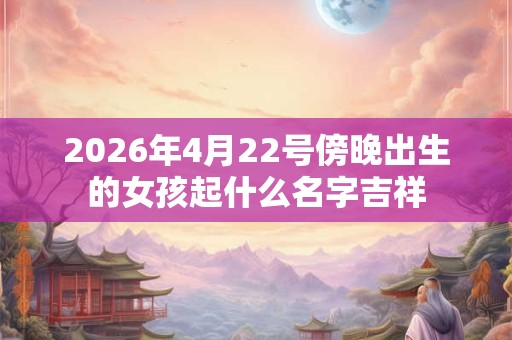 2026年4月22号傍晚出生的女孩起什么名字吉祥 2026年4月22号傍晚出生的女孩起什么名字吉祥