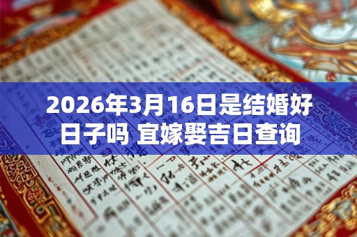 2026年3月16日是结婚好日子吗 宜嫁娶吉日查询 2026年3月16日是结婚好日子吗 宜嫁娶吉日查询