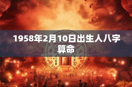 1958年2月10日出生人八字算命 1958年2月10日出生人八字算命
