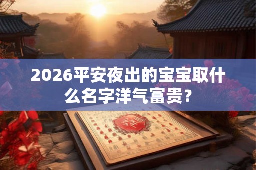 2026平安夜出的宝宝取什么名字洋气富贵？