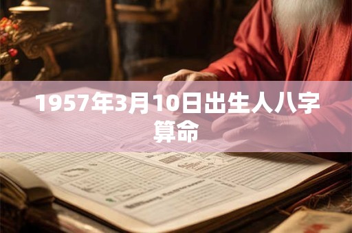 1957年3月10日出生人八字算命
