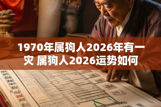 1970年属狗人2026年有一灾 属狗人2026运势如何