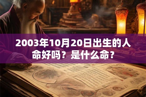 2003年10月20日出生的人命好吗?是什么命? 2003年10月20日出生的人命好吗?是什么命?