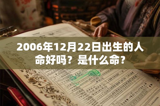 2006年12月22日出生的人命好吗?是什么命? 2006年12月22日出生的人命好吗?是什么命?