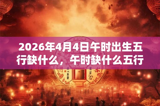 2026年4月4日午时出生五行缺什么，午时缺什么五行