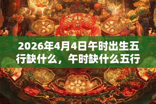 2026年4月4日午时出生五行缺什么，午时缺什么五行