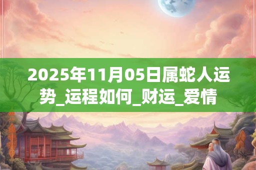 2025年11月05日属蛇人运势_运程如何_财运_爱情 2025年11月05日属蛇人运势_运程如何_财运_爱情