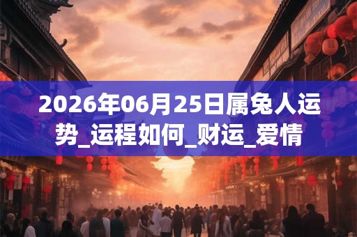 2026年06月25日属兔人运势_运程如何_财运_爱情