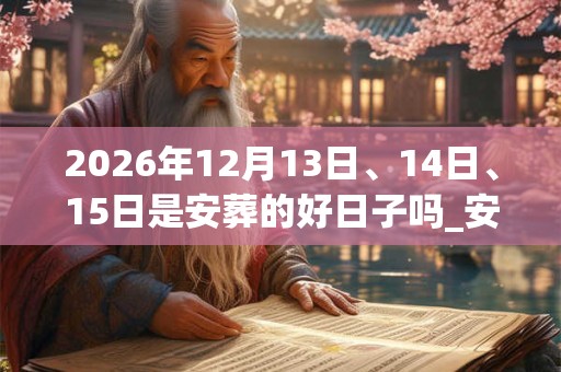 2026年12月13日、14日、15日是安葬的好日子吗_安葬可以吗
