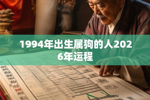 1994年出生属狗的人2026年运程