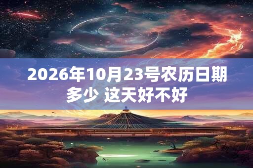 2026年10月23号农历日期多少 这天好不好 2026年10月23号农历日期多少 这天好不好