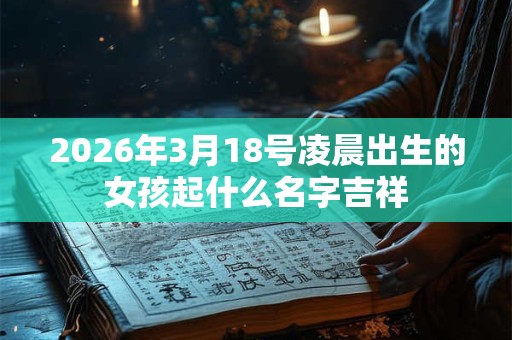 2026年3月18号凌晨出生的女孩起什么名字吉祥