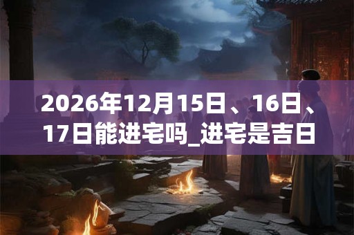 2026年12月15日、16日、17日能进宅吗_进宅是吉日吗 2026年12月15日、16日、17日能进宅吗_进宅是吉日吗