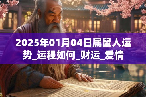 2025年01月04日属鼠人运势_运程如何_财运_爱情 2025年01月04日属鼠人运势_运程如何_财运_爱情