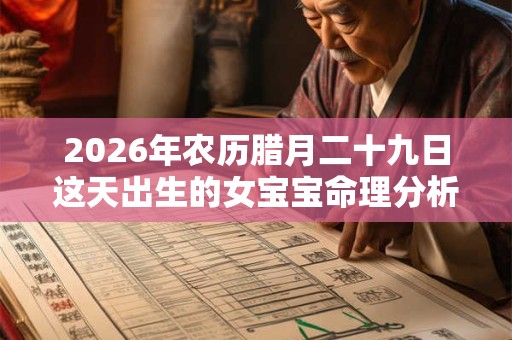 2026年农历腊月二十九日这天出生的女宝宝命理分析