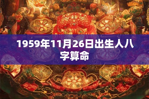1959年11月26日出生人八字算命 1959年11月26日出生人八字算命