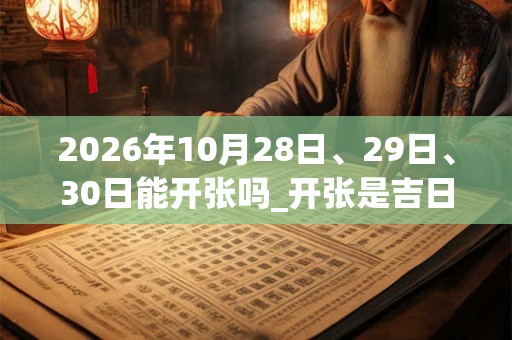 2026年10月28日、29日、30日能开张吗_开张是吉日吗