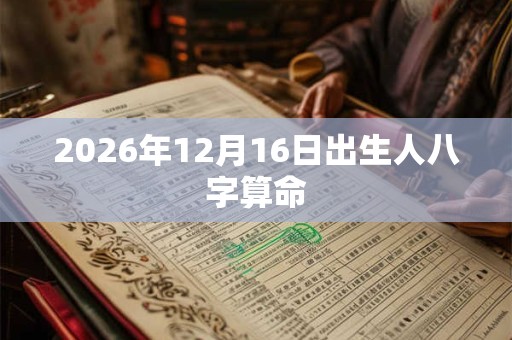 2026年12月16日出生人八字算命