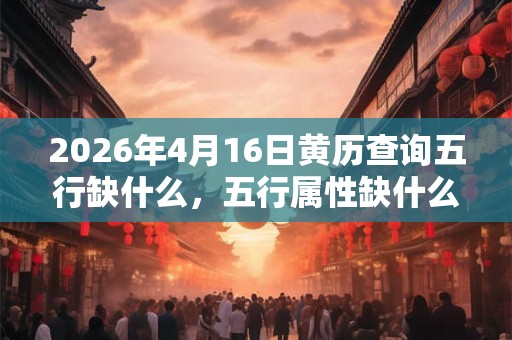 2026年4月16日黄历查询五行缺什么，五行属性缺什么