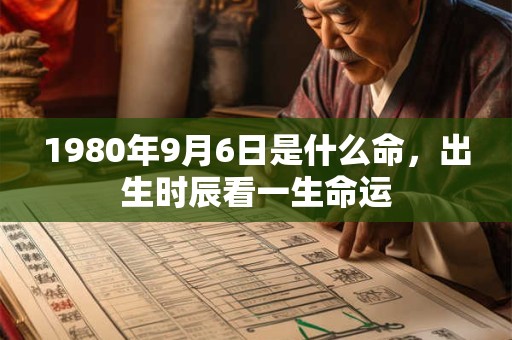 1980年9月6日是什么命,出生时辰看一生命运 1980年9月6日是什么命,出生时辰看一生命运