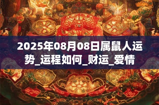 2025年08月08日属鼠人运势_运程如何_财运_爱情