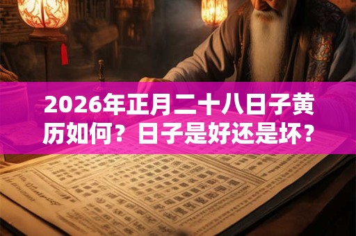 2026年正月二十八日子黄历如何?日子是好还是坏? 2026年正月二十八日子黄历如何?日子是好还是坏?
