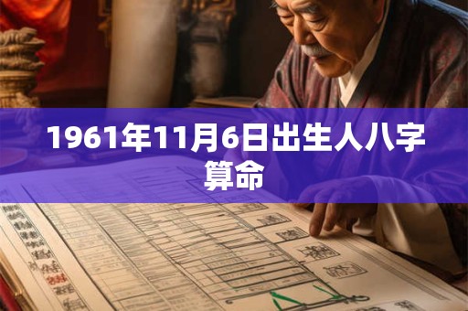 1961年11月6日出生人八字算命