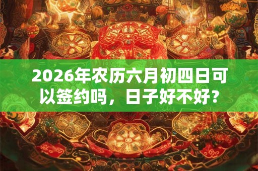 2026年农历六月初四日可以签约吗,日子好不好? 2026年农历六月初四日可以签约吗,日子好不好?