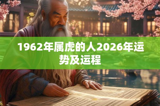 1962年属虎的人2026年运势及运程 1962年属虎的人2026年运势及运程