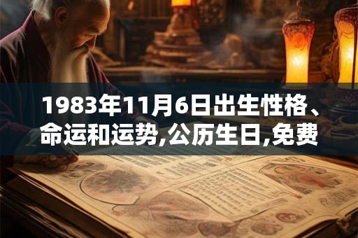 1983年11月6日出生性格、命运和运势,公历生日,免费算命