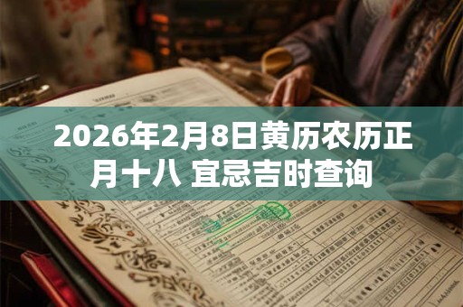 2026年2月8日黄历农历正月十八 宜忌吉时查询