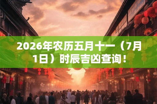 2026年农历五月十一（7月1日）时辰吉凶查询！