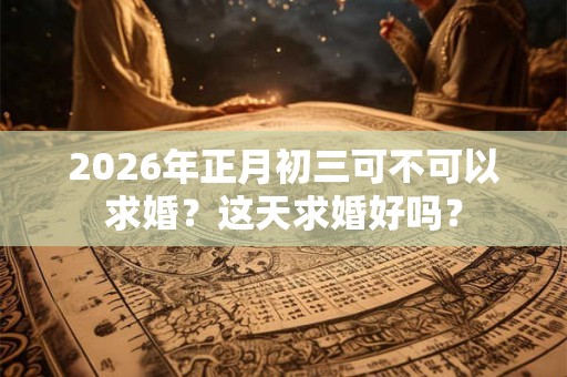 2026年正月初三可不可以求婚？这天求婚好吗？