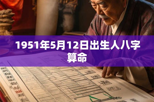 1951年5月12日出生人八字算命 1951年5月12日出生人八字算命