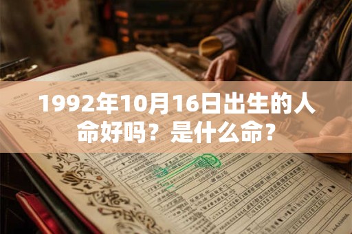 1992年10月16日出生的人命好吗?是什么命? 1992年10月16日出生的人命好吗?是什么命?
