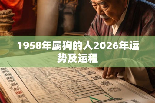 1958年属狗的人2026年运势及运程 1958年属狗的人2026年运势及运程