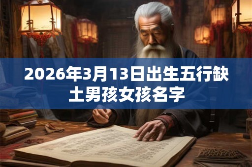 2026年3月13日出生五行缺土男孩女孩名字 2026年3月13日出生五行缺土男孩女孩名字