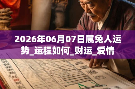 2026年06月07日属兔人运势_运程如何_财运_爱情