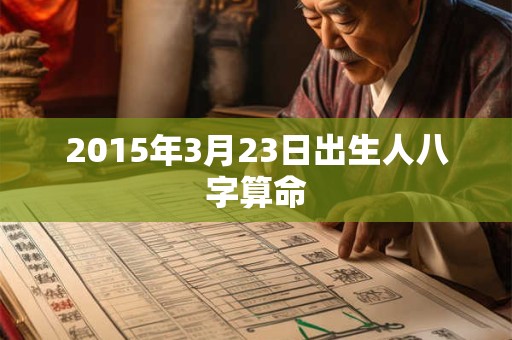 2015年3月23日出生人八字算命 2015年3月23日出生人八字算命