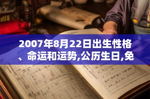 2007年8月22日出生性格、命运和运势,公历生日,免费算命
