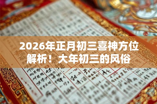 2026年正月初三喜神方位解析!大年初三的风俗 2026年正月初三喜神方位解析!大年初三的风俗