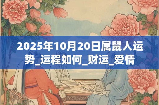 2025年10月20日属鼠人运势_运程如何_财运_爱情 2025年10月20日属鼠人运势_运程如何_财运_爱情