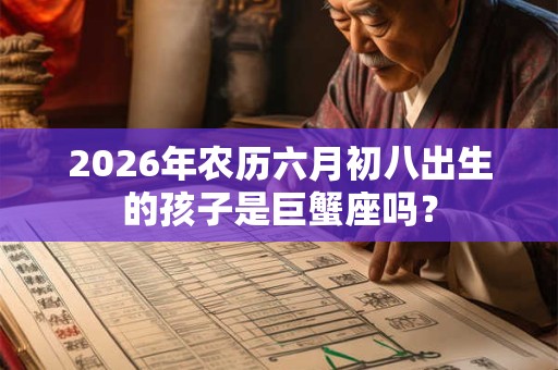 2026年农历六月初八出生的孩子是巨蟹座吗？